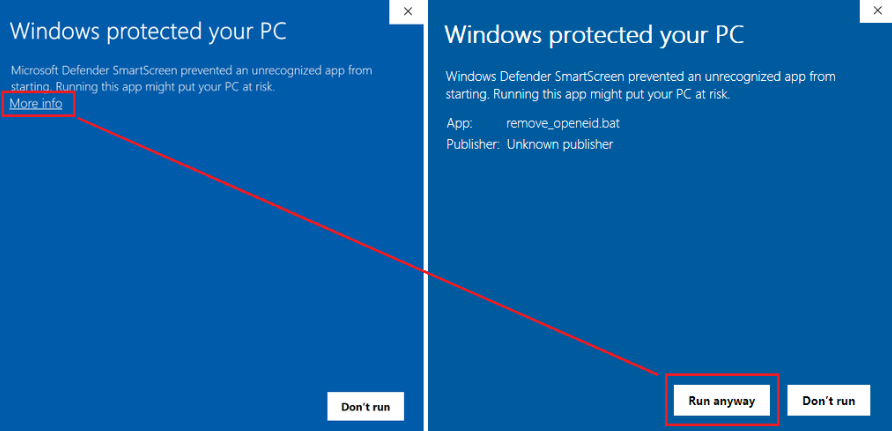 Windows Warning Screen